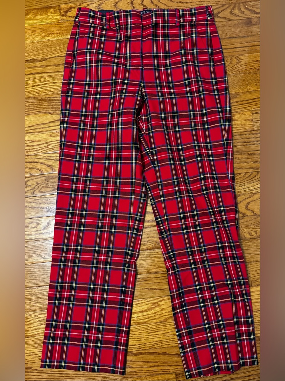 J. Crew Red Tartan Plaid Kallie pant NWT